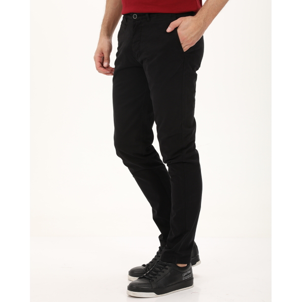 Ανδρικό chino παντελόνι NAVY & GREEN MODERN FIT μαύρο