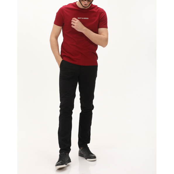 Ανδρικό chino παντελόνι NAVY & GREEN MODERN FIT μαύρο