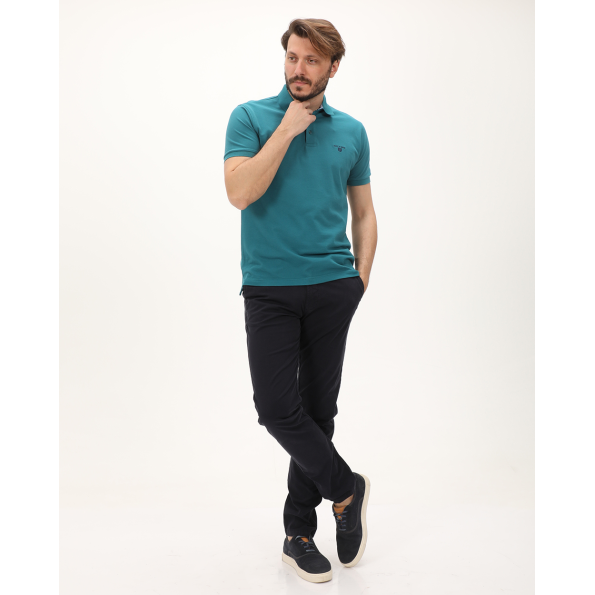 Ανδρικό chino παντελόνι NAVY & GREEN MODERN FIT μπλε
