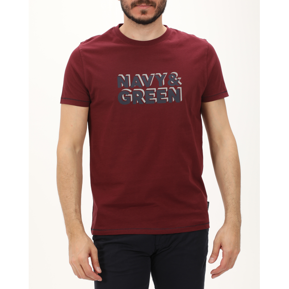 Ανδρική μπλούζα NAVY & GREEN μπορντό