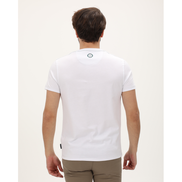 Ανδρική μπλούζα NAVY & GREEN λευκή Ανδρικά