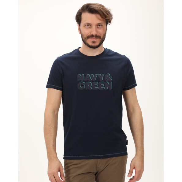 Ανδρική μπλούζα NAVY & GREEN μπλε