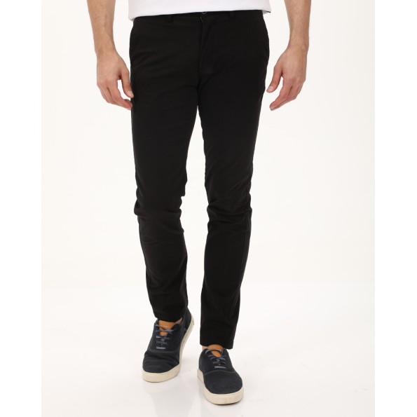 Ανδρικό chino παντελόνι NAVY & GREEN MODERN FIT μαύρο