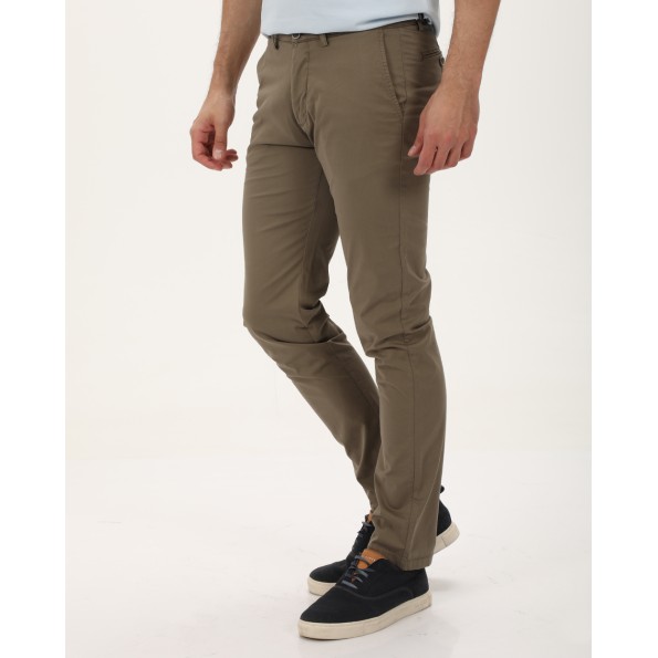 Ανδρικό chino παντελόνι NAVY & GREEN MODERN FIT χακί