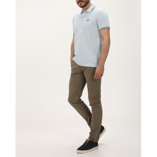 Ανδρικό chino παντελόνι NAVY & GREEN MODERN FIT χακί