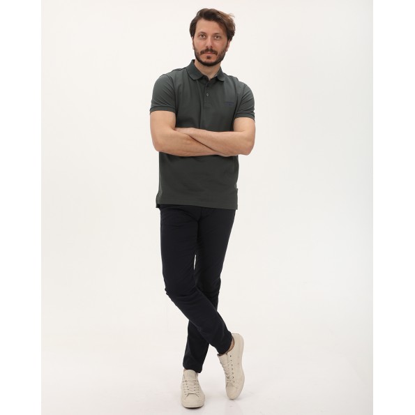 Ανδρικό chino παντελόνι NAVY & GREEN MODERN FIT μπλε