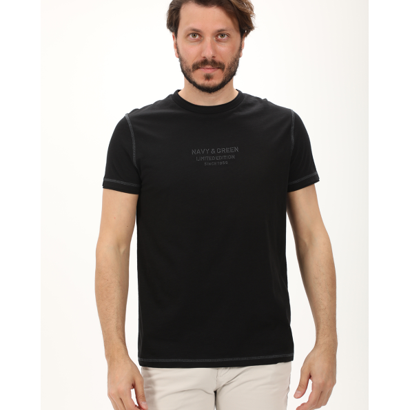 Ανδρική μπλούζα NAVY & GREEN μαύρη