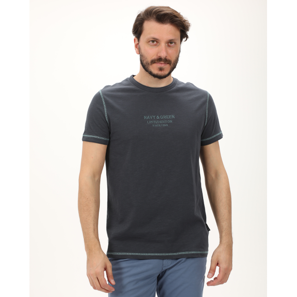 Ανδρική μπλούζα NAVY & GREEN γκρι