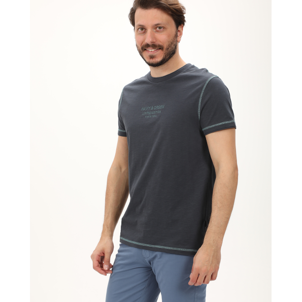 Ανδρική μπλούζα NAVY & GREEN γκρι