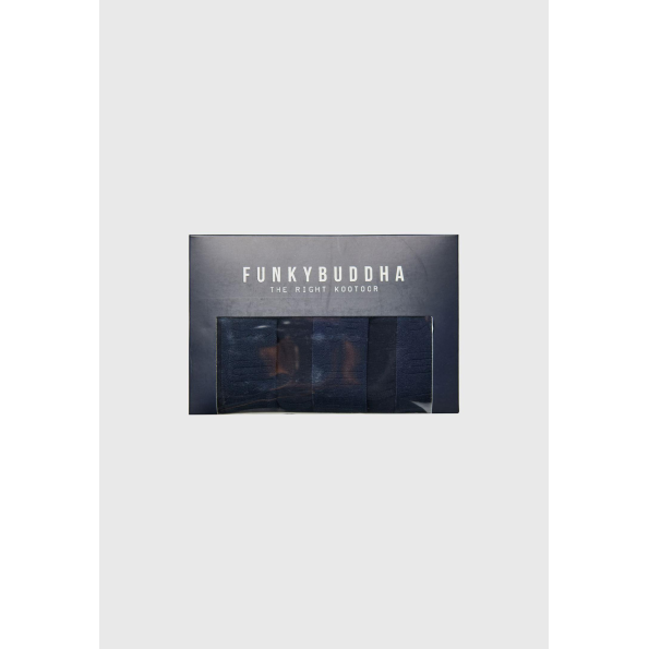 Σετ από 3 ανδρικά εσώρουχα boxer FUNKY BUDDHA FBM009-312-10 ναυτικό μπλε Ανδρικά