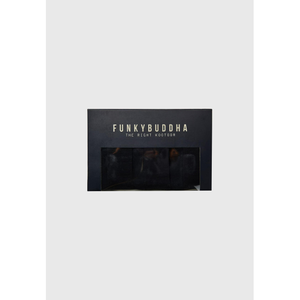 Σετ από 3 ανδρικά εσώρουχα boxer FUNKY BUDDHA FBM009-312-10 μαύρα Ανδρικά