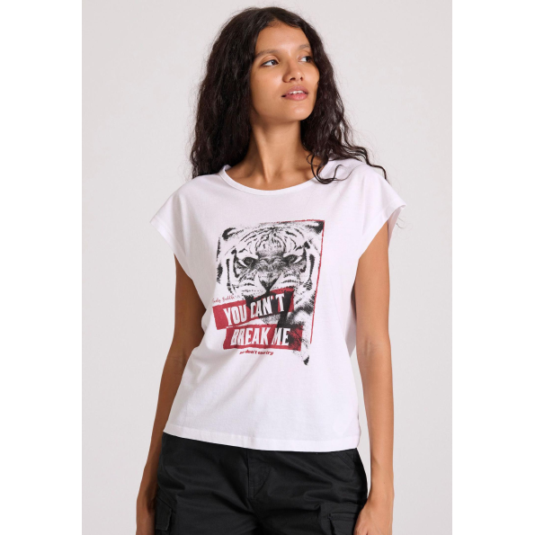 Γυναικείο t-shirt FUNKY BUDDHA FBL009-160-04 λευκό