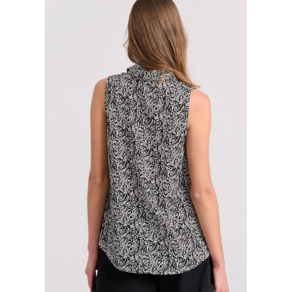 Γυναικείο αμάνικο πουκάμισο FUNKY BUDDHA FBL009-104-05 έμπριμε 