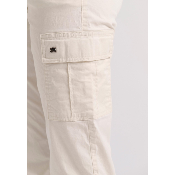 Γυναικείο cargo παντελόνι FUNKY BUDDHA FBL009-101-02 εκρού Γυναικεία