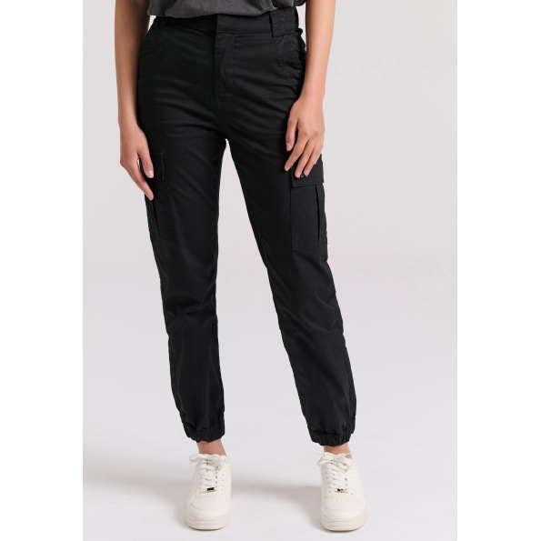 Γυναικείο cargo παντελόνι FUNKY BUDDHA FBL009-101-02 μαύρο