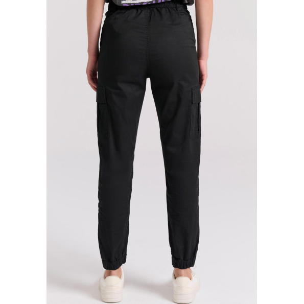 Γυναικείο cargo παντελόνι FUNKY BUDDHA FBL009-101-02 μαύρο Γυναικεία