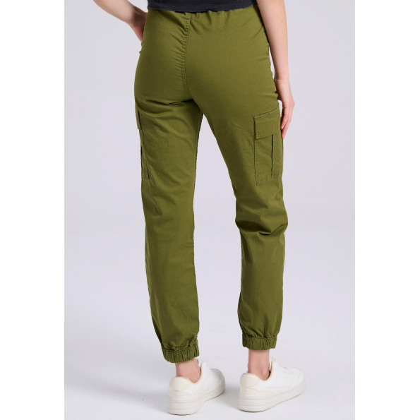 Γυναικείο cargo παντελόνι FUNKY BUDDHA FBL009-101-02 χακί 