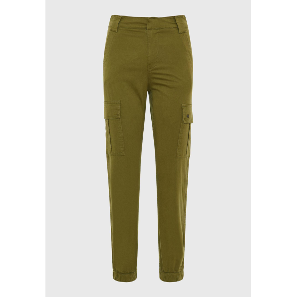Γυναικείο cargo παντελόνι FUNKY BUDDHA FBL009-101-02 χακί 