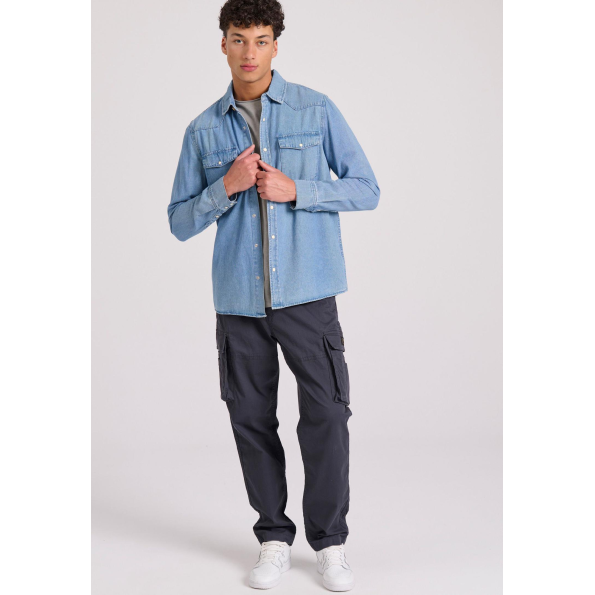 Ανδρικό cargo παντελόνι FUNKY BUDDHA FBM009-037-02 μπλε Ανδρικά