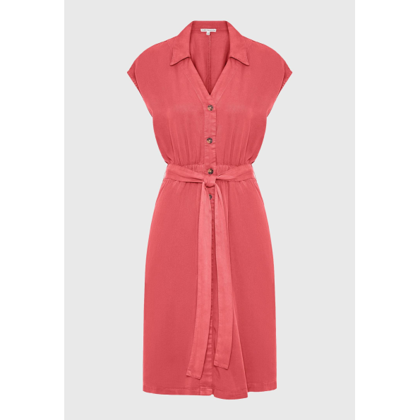 Γυναικείο midi σεμιζιέ φόρεμα FUNKY BUDDHA FBL009-147-13 κόκκινη Γυναικεία