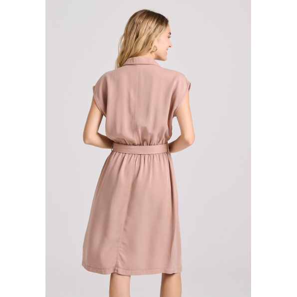 Γυναικείο midi σεμιζιέ φόρεμα FUNKY BUDDHA FBL009-147-13 μπεζ Γυναικεία