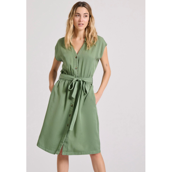 Γυναικείο midi σεμιζιέ φόρεμα FUNKY BUDDHA FBL009-147-13 πράσινο