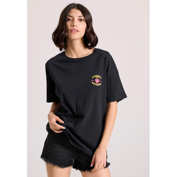 Γυναικείο t-shirt  FUNKY BUDDHA FBL009-166-04 μαύρη