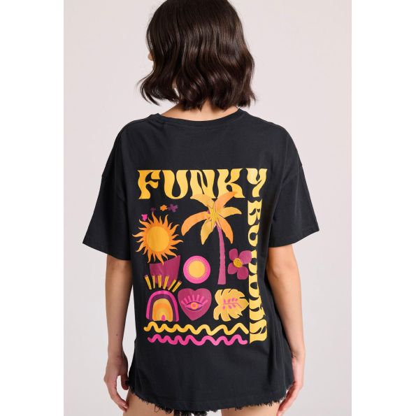 Γυναικείο t-shirt  FUNKY BUDDHA FBL009-166-04 μαύρη