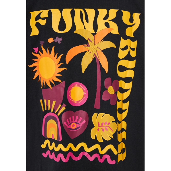 Γυναικείο t-shirt  FUNKY BUDDHA FBL009-166-04 μαύρη