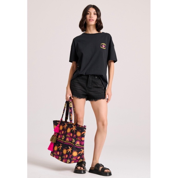 Γυναικείο t-shirt  FUNKY BUDDHA FBL009-166-04 μαύρη
