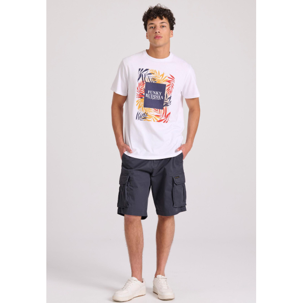 Ανδρική cargo βερμούδα FUNKY BUDDHA  FBM009-033-03 μπλε Ανδρικά
