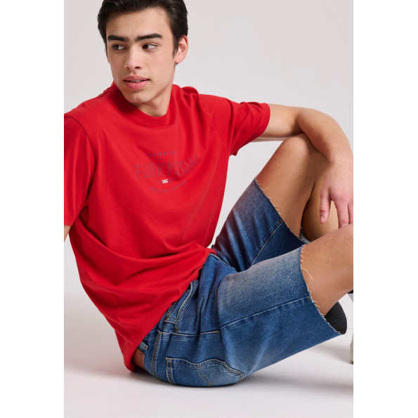 Ανδρική jean βερμούδα FUNKY BUDDHA FBM009-085-03 μπλε Ανδρικά