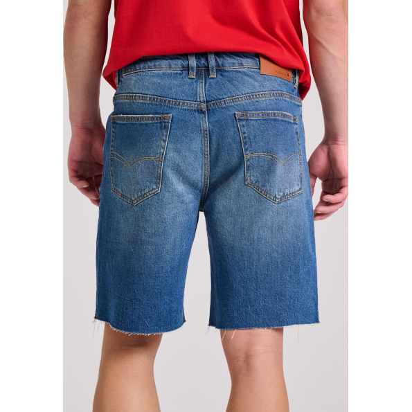 Ανδρική jean βερμούδα FUNKY BUDDHA FBM009-085-03 μπλε Ανδρικά