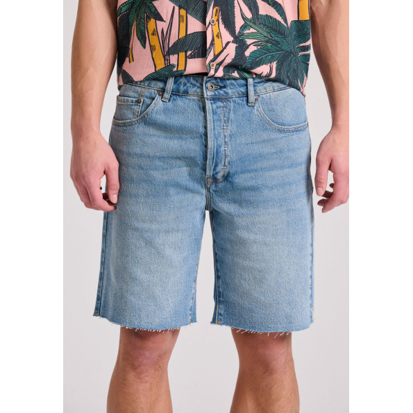 Ανδρική jean βερμούδα FUNKY BUDDHA  FBM009-085-03 μπλε