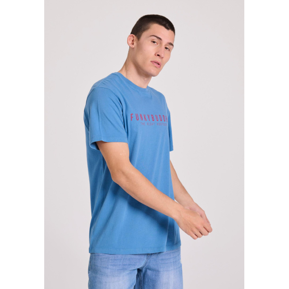 Aνδρικό T-shirt FUNKY BUDDHA FBM009-010-04 μπλε