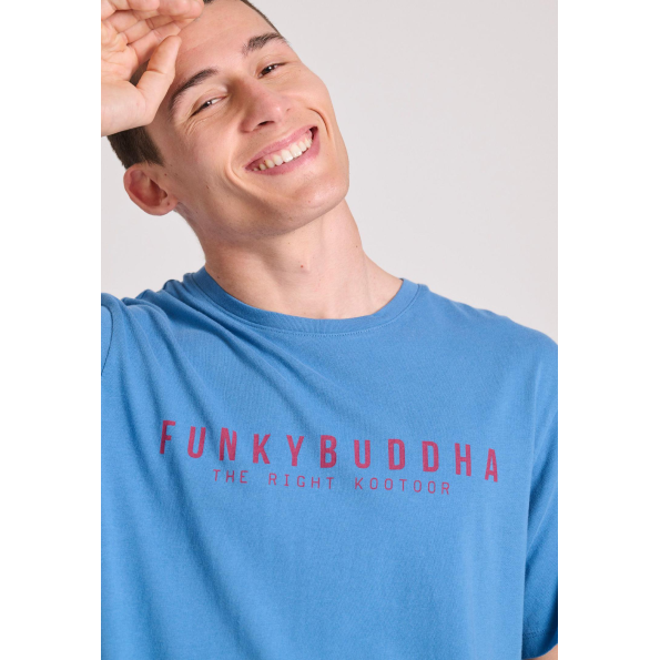 Aνδρικό T-shirt FUNKY BUDDHA FBM009-010-04 μπλε Ανδρικά