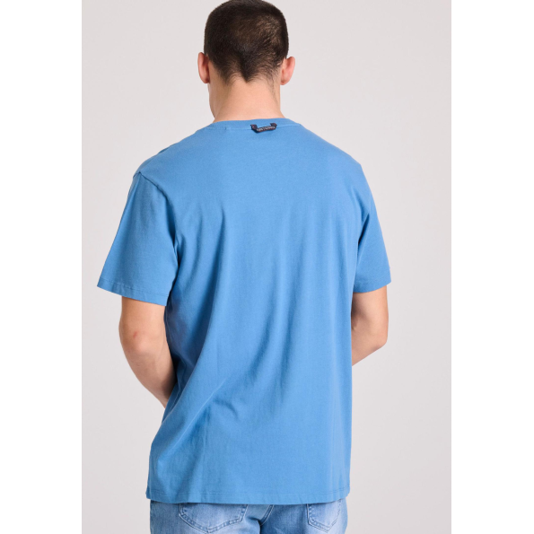 Aνδρικό T-shirt FUNKY BUDDHA FBM009-010-04 μπλε Ανδρικά