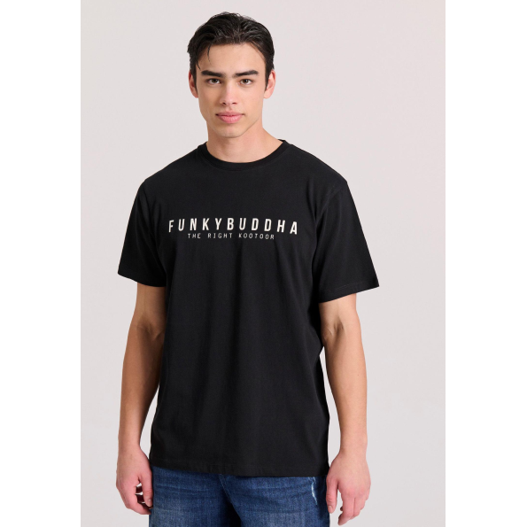 Aνδρικό T-shirt FUNKY BUDDHA FBM009-010-04 μαύρο