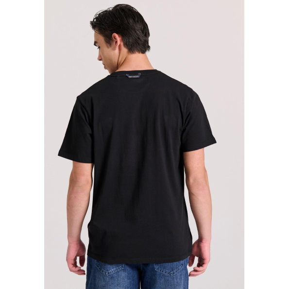 Aνδρικό T-shirt FUNKY BUDDHA FBM009-010-04 μαύρο Ανδρικά