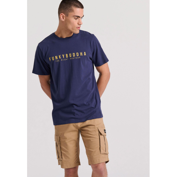 Ανδρικό t-shirt FUNKY BUDDHA FBM009-010-04 μπλε Ανδρικά