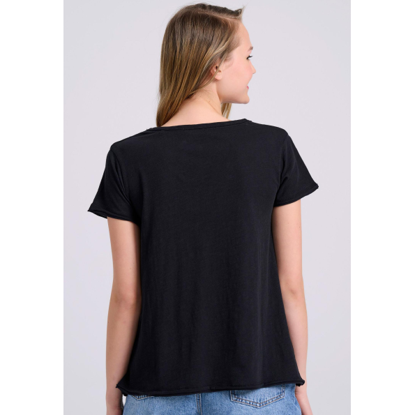 Γυναικείο t-shirt FUNKY BUDDHA FBL009-101-04 μαύρο Γυναικεία