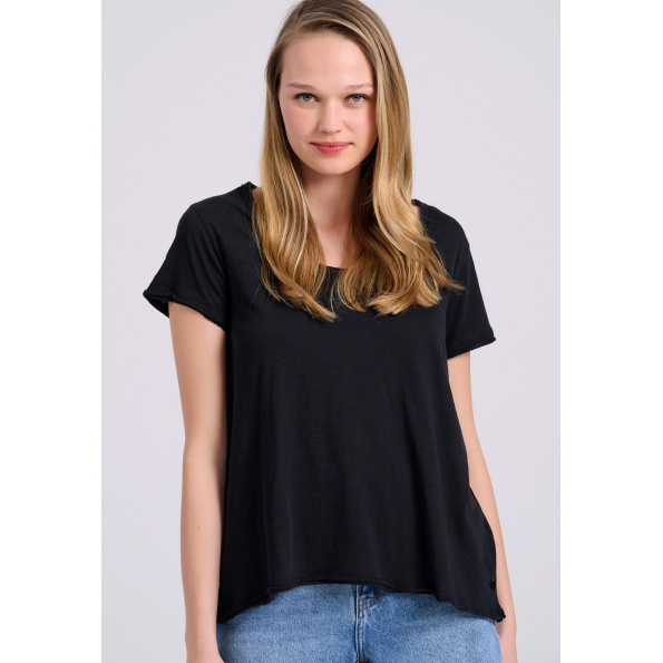 Γυναικείο t-shirt FUNKY BUDDHA FBL009-101-04 μαύρο Γυναικεία