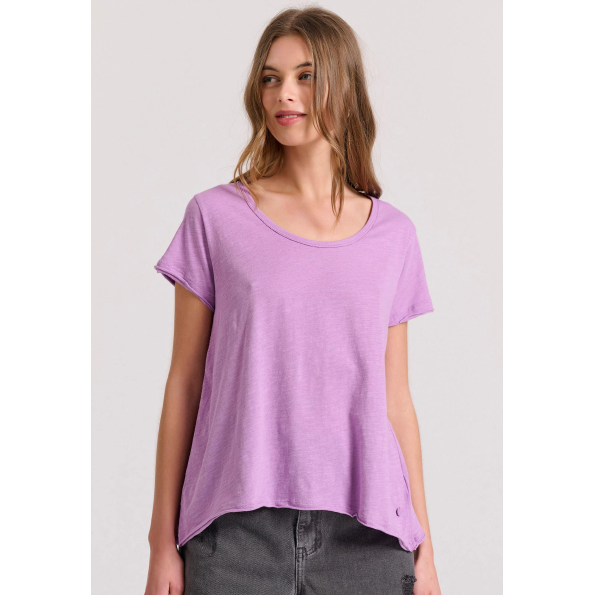 Γυναικείο t-shirt FUNKY BUDDHA FBL009-101-04 μοβ