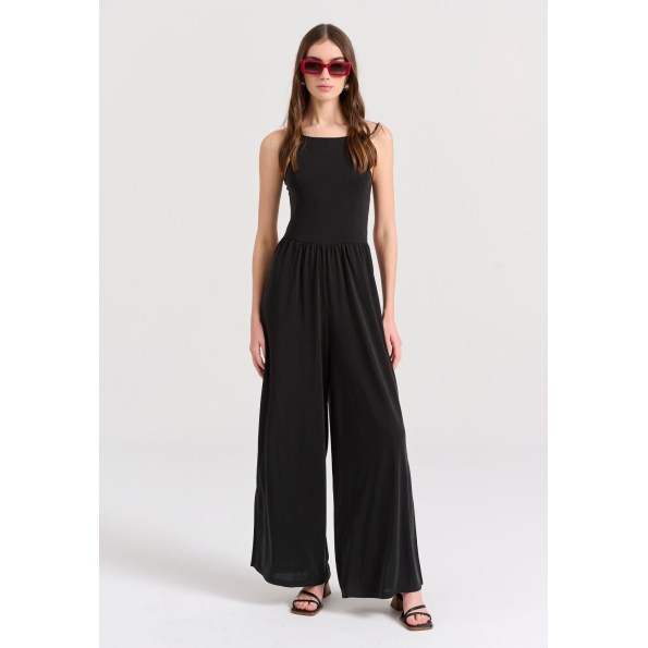Γυναικεία ολόσωμη φόρμα FUNKY BUDDHA FBL009-101-12 μαύρη