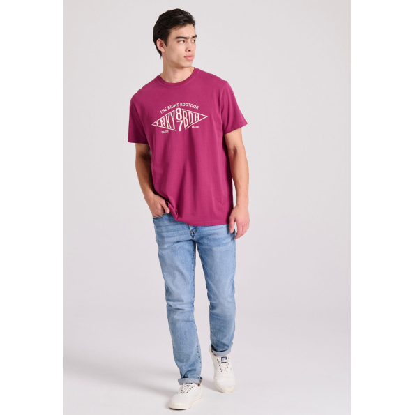 Ανδρικό t-shirt FUNKY BUDDHA FBM009-098-04 φούξια Ανδρικά