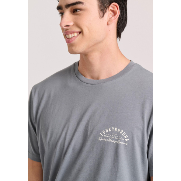 Ανδρικό t-shirt FUNKY BUDDHA FBM009-043-04 γκρι Ανδρικά