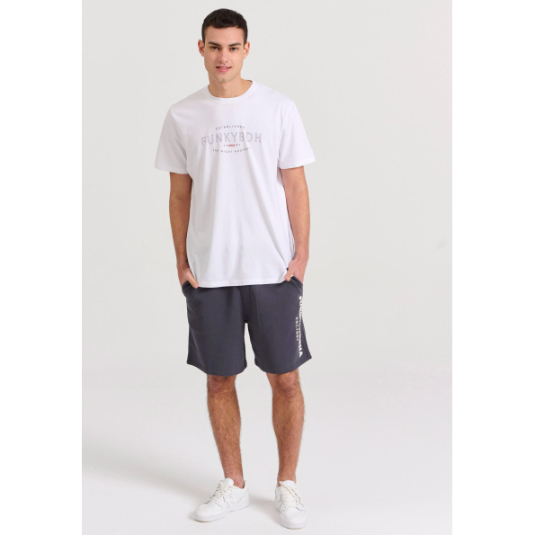 Ανδρικό t-shirt FUNKY BUDDHA FBM009-094-04 λευκό Ανδρικά