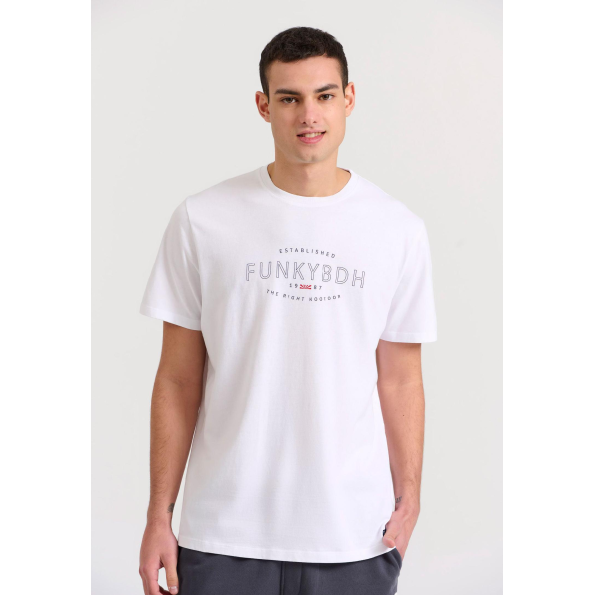 Ανδρικό t-shirt FUNKY BUDDHA FBM009-094-04 λευκό Ανδρικά