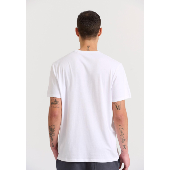 Ανδρικό t-shirt FUNKY BUDDHA FBM009-094-04 λευκό Ανδρικά