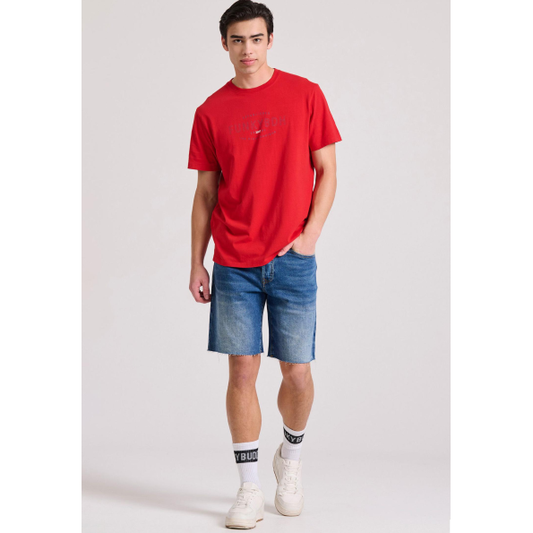 Ανδρικό t-shirt FUNKY BUDDHA  FBM009-094-04 κόκκινο  Ανδρικά